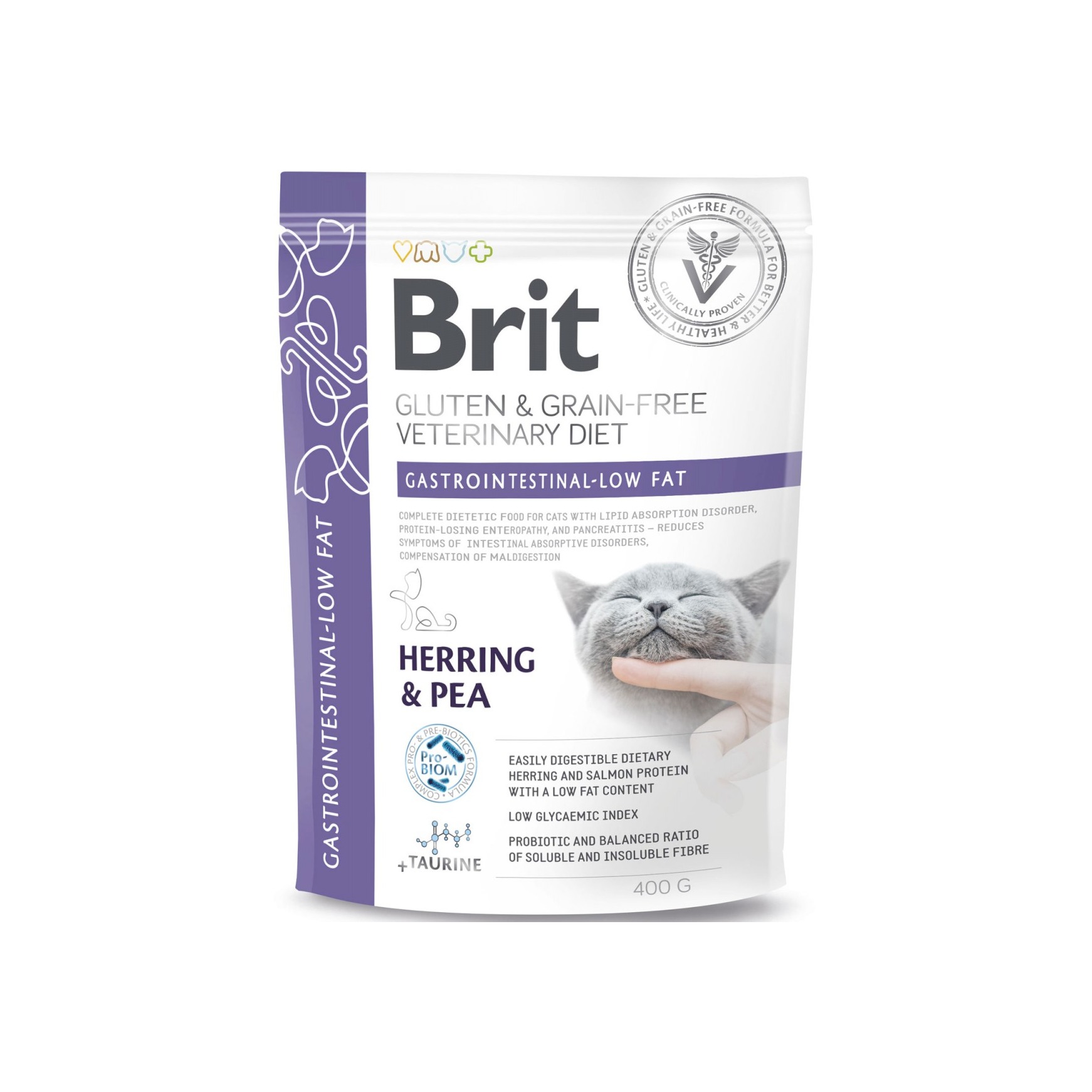 Brit Veterinary Diets GF cat Gastrointestinal-Low fat 400 g